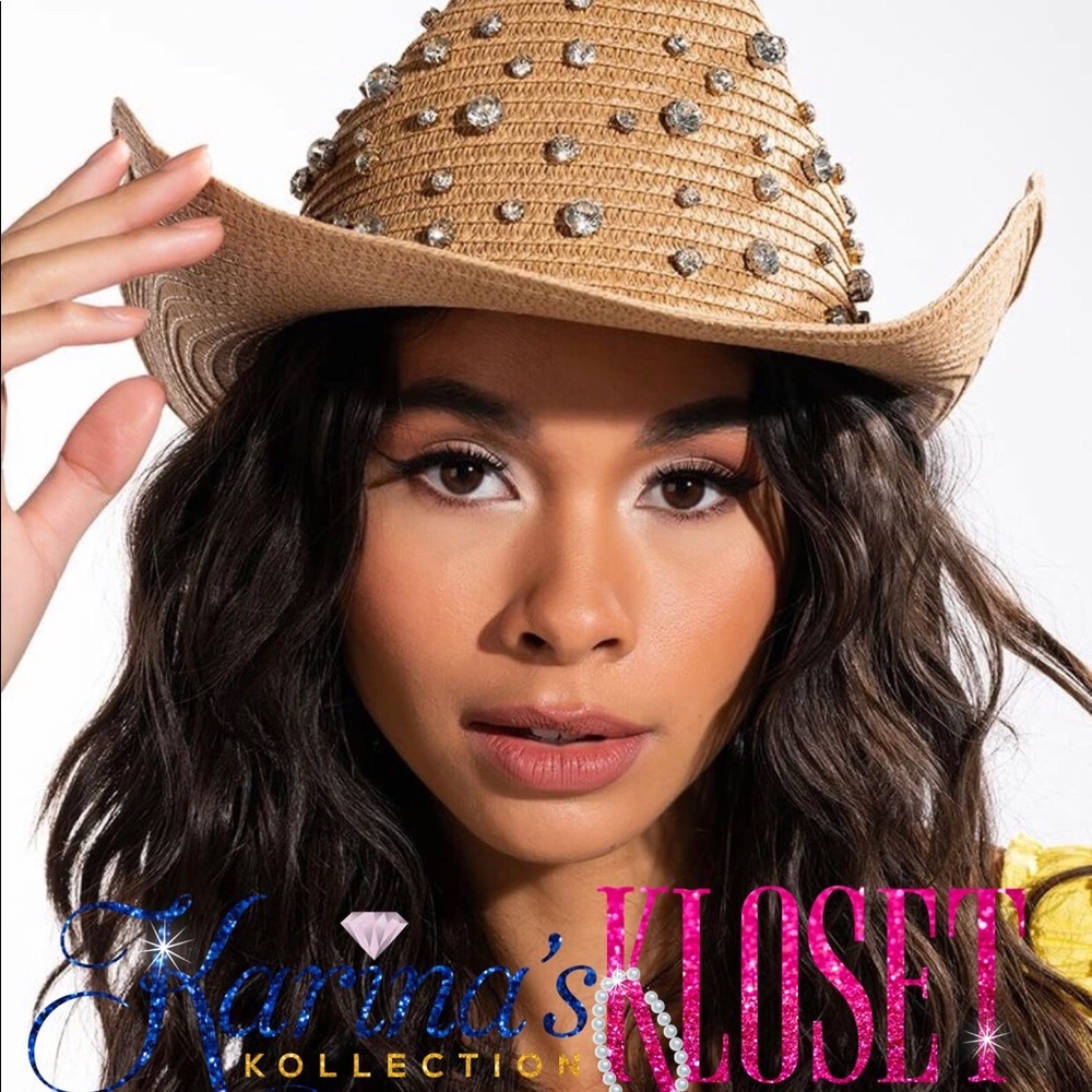 Embellished Cowgirl Hat, Jewels Large Brim Hat, Bedazzle Dallas Cowboys